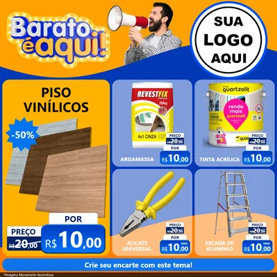 Modelo de Rede Social para Feed Facebook com o tema Barato é aqui para Material para Construção