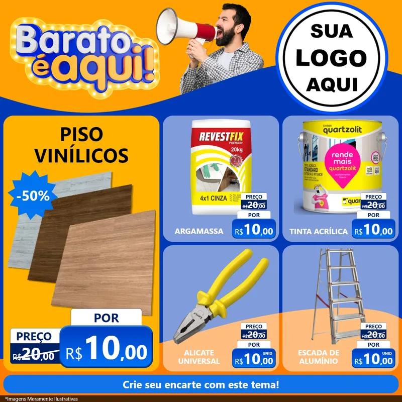 Modelo de Rede Social para Feed Facebook com o tema Barato é aqui para Material para Construção