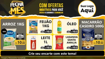 Modelo de TV para TV Horizontal com o tema Fecha Mês para Supermercado