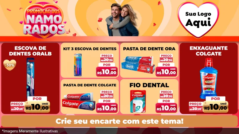Modelo de TV para TV Horizontal com o tema Promoção dos Namorados para Higiene Pessoal