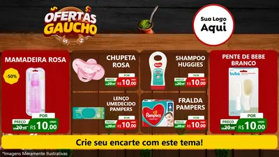Modelo de TV para TV Horizontal com o tema Ofertas Dia do Gaúcho para Bebês