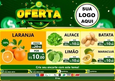 Modelo de Encarte para Encarte A4 Horizontal com o tema Oferta para Hortifrúti
