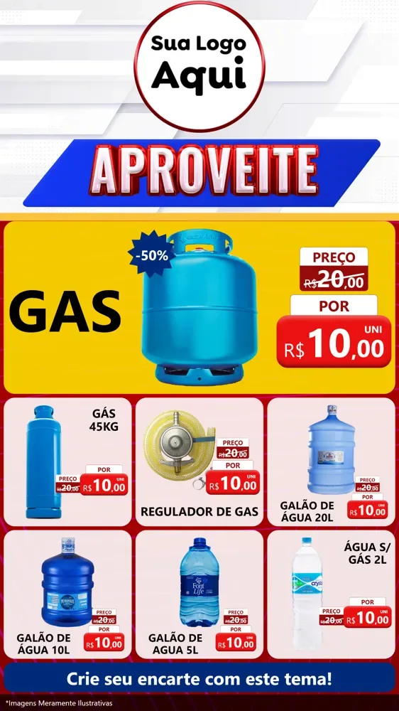 Modelo de Rede Social para Stories com o tema Aproveite para Água e gás
