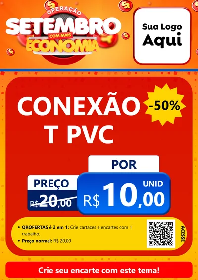 Modelo de Cartaz para Cartaz A4 Vertical com o tema Operação Setembro Com Muita Economia para Tubos e conexões