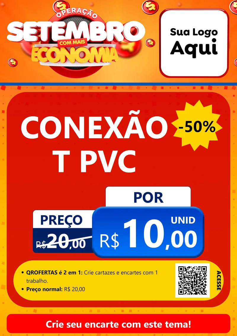Modelo de Cartaz para Cartaz A4 Vertical com o tema Operação Setembro Com Muita Economia para Tubos e conexões