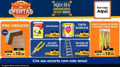 Modelo de TV para TV Horizontal com o tema Sábado de Ofertas Imperdíveis para Material para Construção