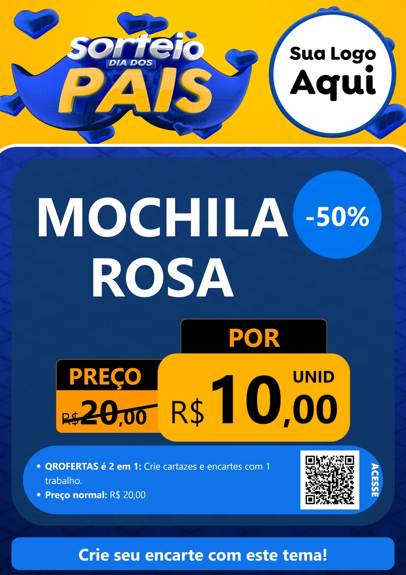 Modelo de Cartaz para Cartaz A4 Vertical com o tema Sorteio Dia dos Pais para Papelaria