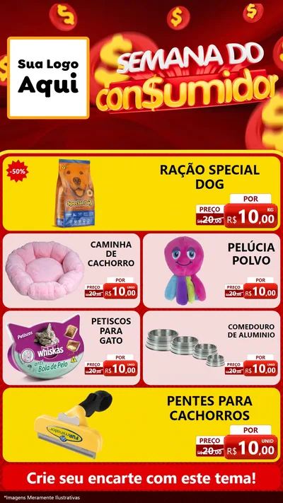 Modelo de TV para TV Vertical com o tema Semana do Consumidor para Pet Shop