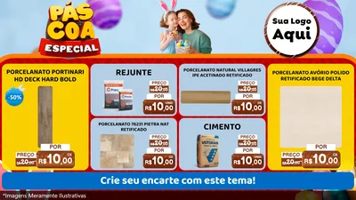 Modelo de TV para TV Horizontal com o tema Páscoa Especial para Pisos e revestimentos