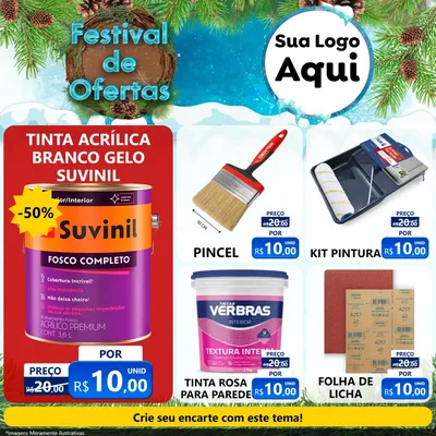 Modelo de Rede Social para Feed Facebook com o tema Festival de Ofertas - Inverno para Tintas e Ferramentas
