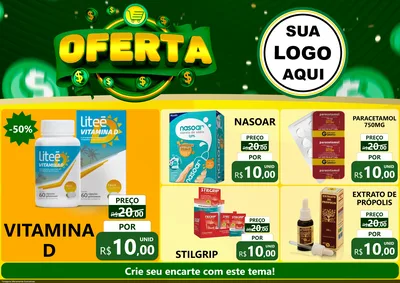 Modelo de Encarte para Encarte A4 Horizontal com o tema Oferta para Farmácia