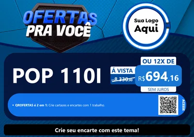 Modelo de Cartaz para Cartaz A4 Horizontal com o tema Ofertas Para Você - Auto e Motopeças para Concessionaria de Motos