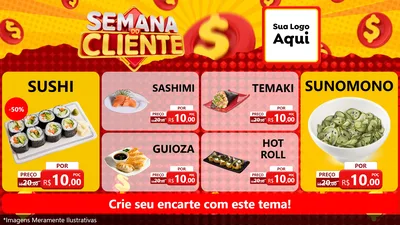 Modelo de TV para TV Horizontal com o tema Semana do Cliente para Comida japonesa