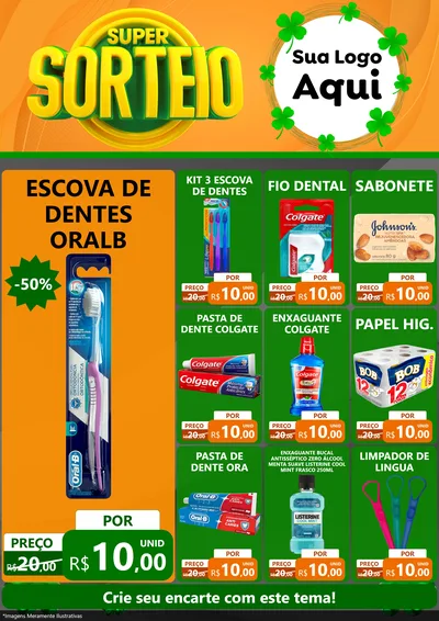 Modelo de Encarte para Encarte A4 Vertical com o tema Super Sorteio para Higiene Pessoal