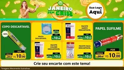 Modelo de TV para TV Horizontal com o tema Janeiro Sem Crise para Embalagens