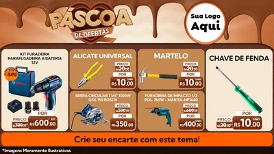 Modelo de TV para TV Horizontal com o tema Páscoa de Ofertas para Maquinas e Ferramentas