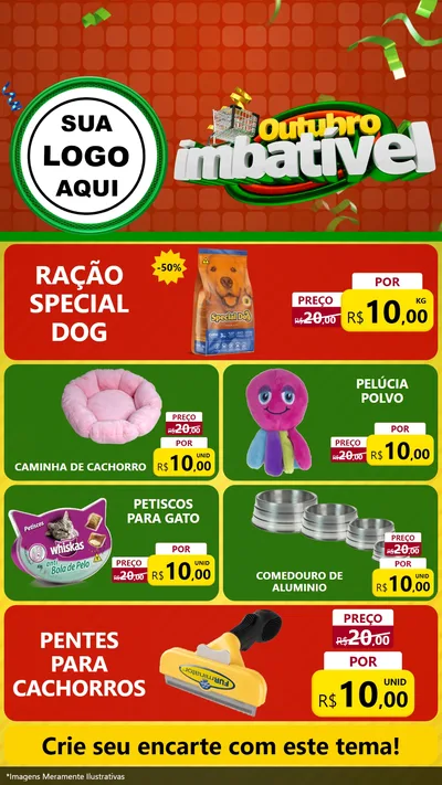 Modelo de TV para TV Vertical com o tema Outubro Imbatível para Pet Shop