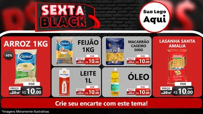 Modelo de TV para TV Horizontal com o tema Sexta Black para Supermercado