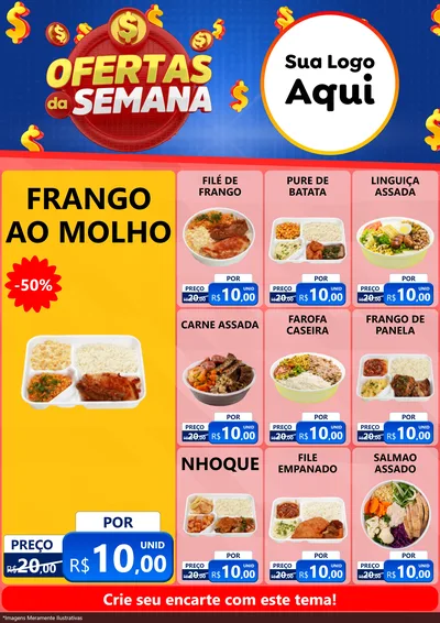Modelo de Encarte para Encarte A4 Vertical com o tema Ofertas Da Semana para Restaurante