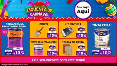 Modelo de TV para TV Horizontal com o tema Esquenta de Carnaval para Tintas e Ferramentas