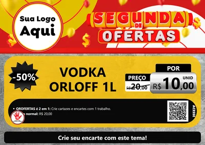 Modelo de Cartaz para Cartaz A4 Horizontal com o tema Segunda de Ofertas para Distribuidora de bebidas