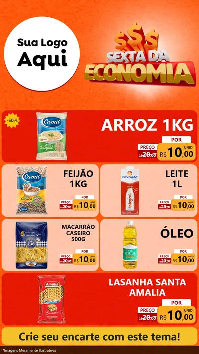 Modelo de TV para TV Vertical com o tema Sexta da Economia para Supermercado