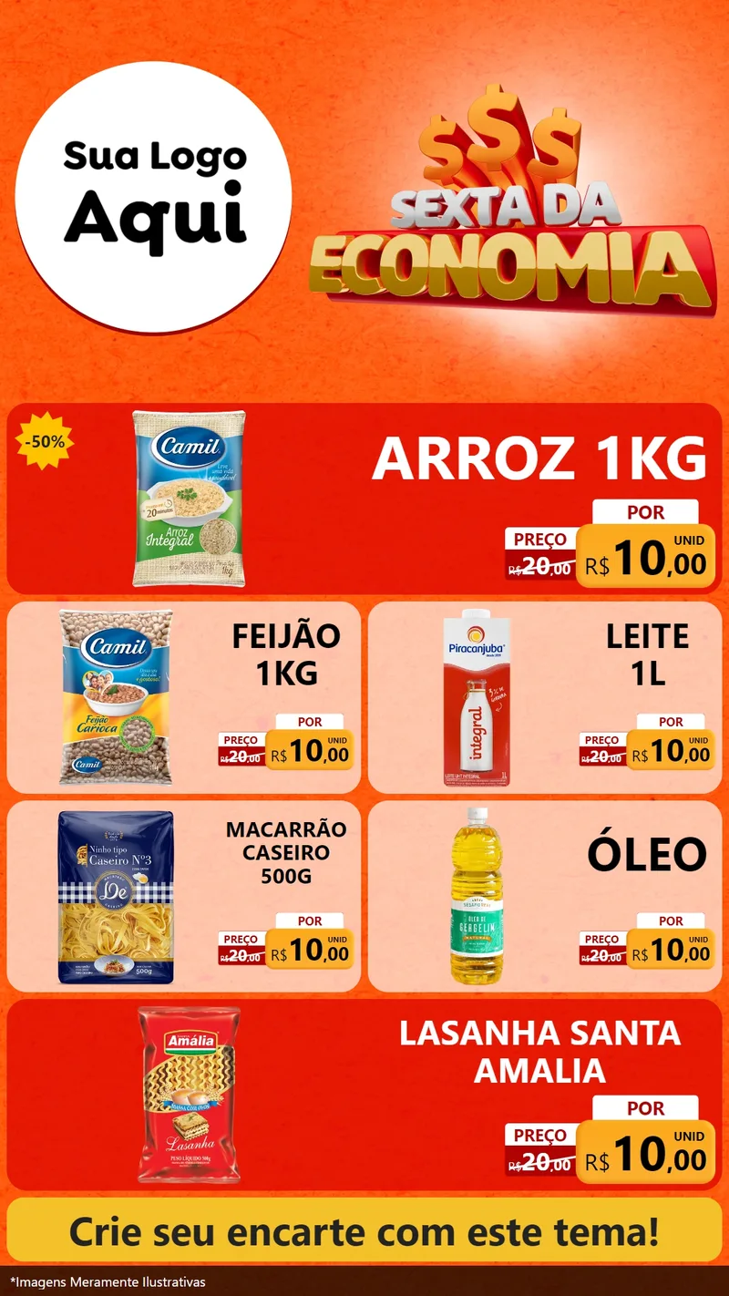 Modelo de TV para TV Vertical com o tema Sexta da Economia para Supermercado