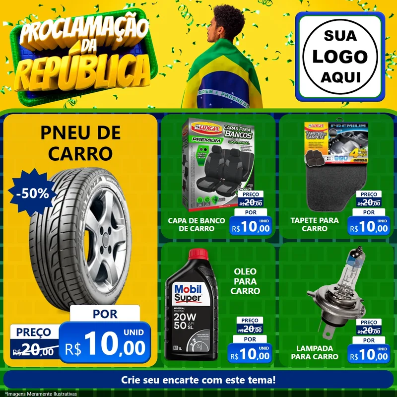 Modelo de Rede Social para Feed Facebook com o tema Proclamação da República para Auto peças