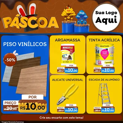 Modelo de Rede Social para Feed Facebook com o tema Páscoa para Material para Construção
