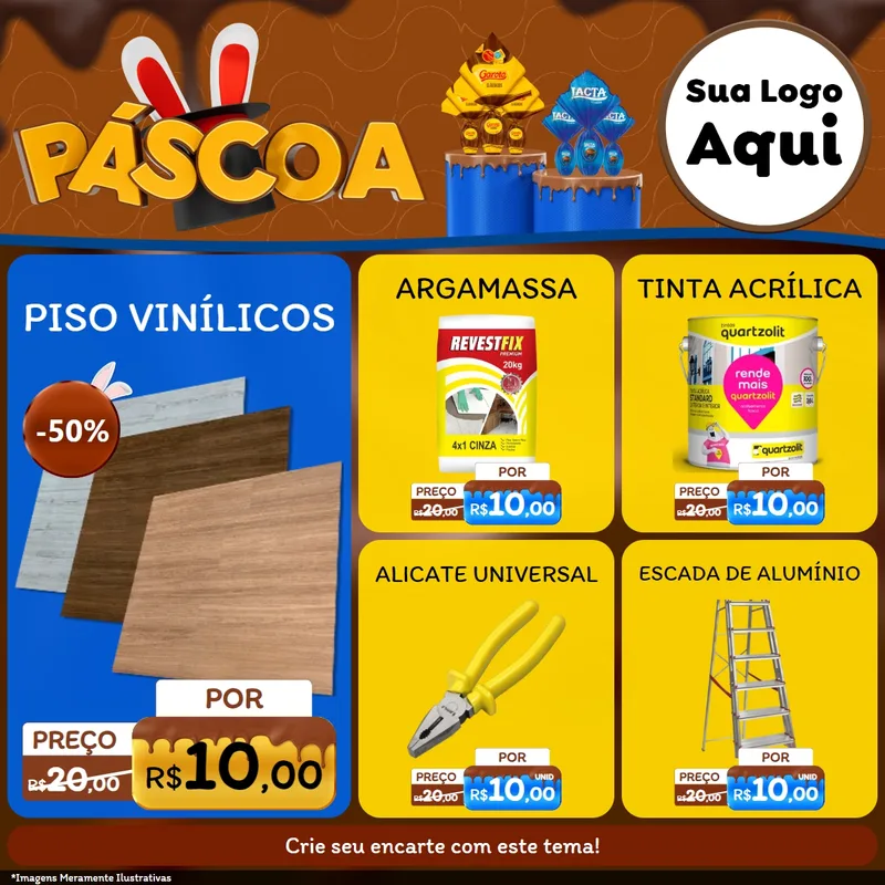 Modelo de Rede Social para Feed Facebook com o tema Páscoa para Material para Construção
