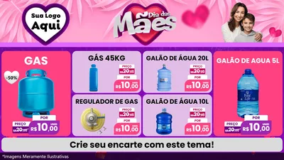 Modelo de TV para TV Horizontal com o tema Dia das Mães para Água e gás