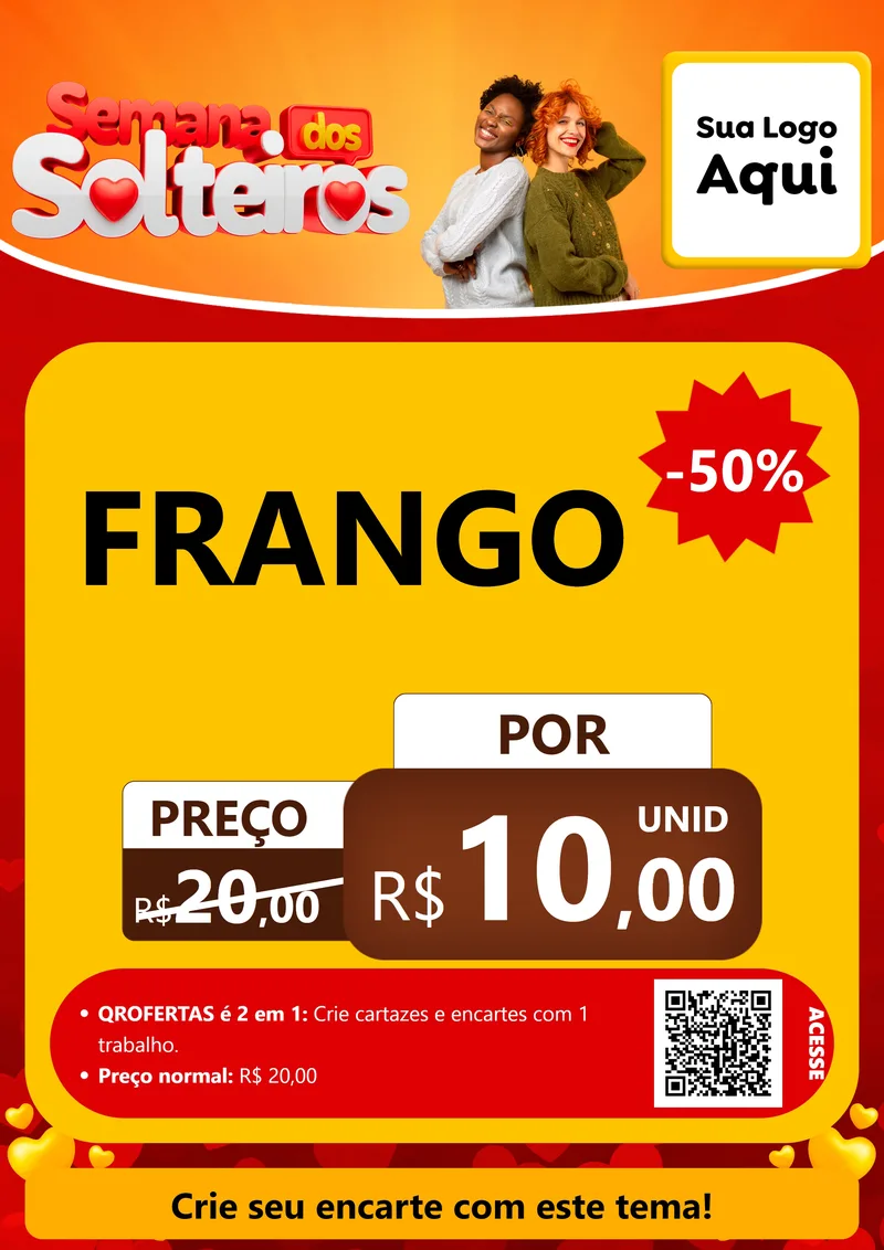 Modelo de Cartaz para Cartaz A4 Vertical com o tema Semana dos Solteiros para Assados