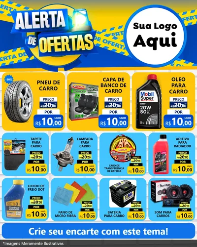 Modelo de Rede Social para Feed Instagram com o tema Alerta de Ofertas para Auto peças