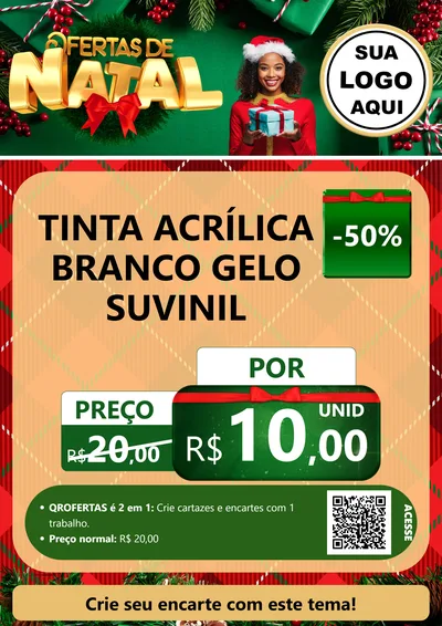 Modelo de Cartaz para Cartaz A4 Vertical com o tema Ofertas de Natal para Tintas e Ferramentas