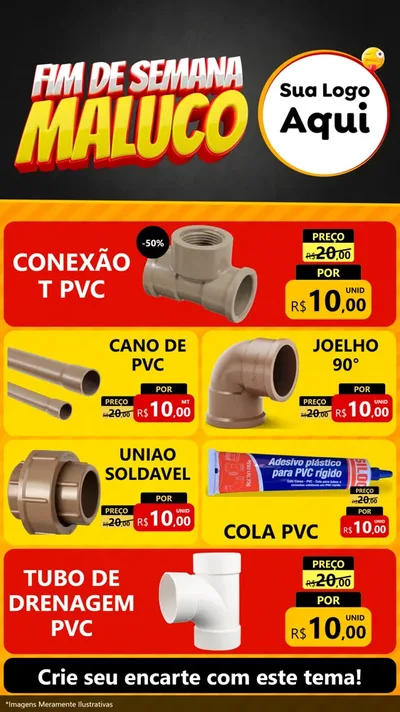 Modelo de TV para TV Vertical com o tema Final de Semana Maluco para Tubos e conexões