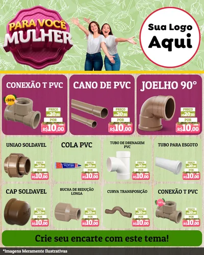 Modelo de Rede Social para Feed Instagram com o tema Para Você Mulher para Tubos e conexões