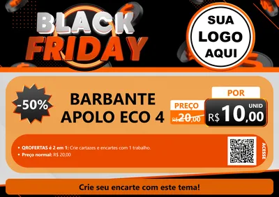 Modelo de Cartaz para Cartaz A4 Horizontal com o tema Black Friday para Armarinho e Aviamentos