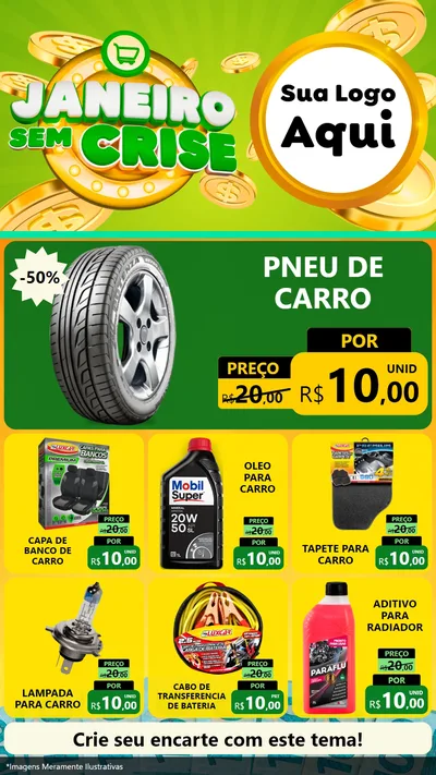 Modelo de Rede Social para Stories com o tema Janeiro Sem Crise para Auto peças
