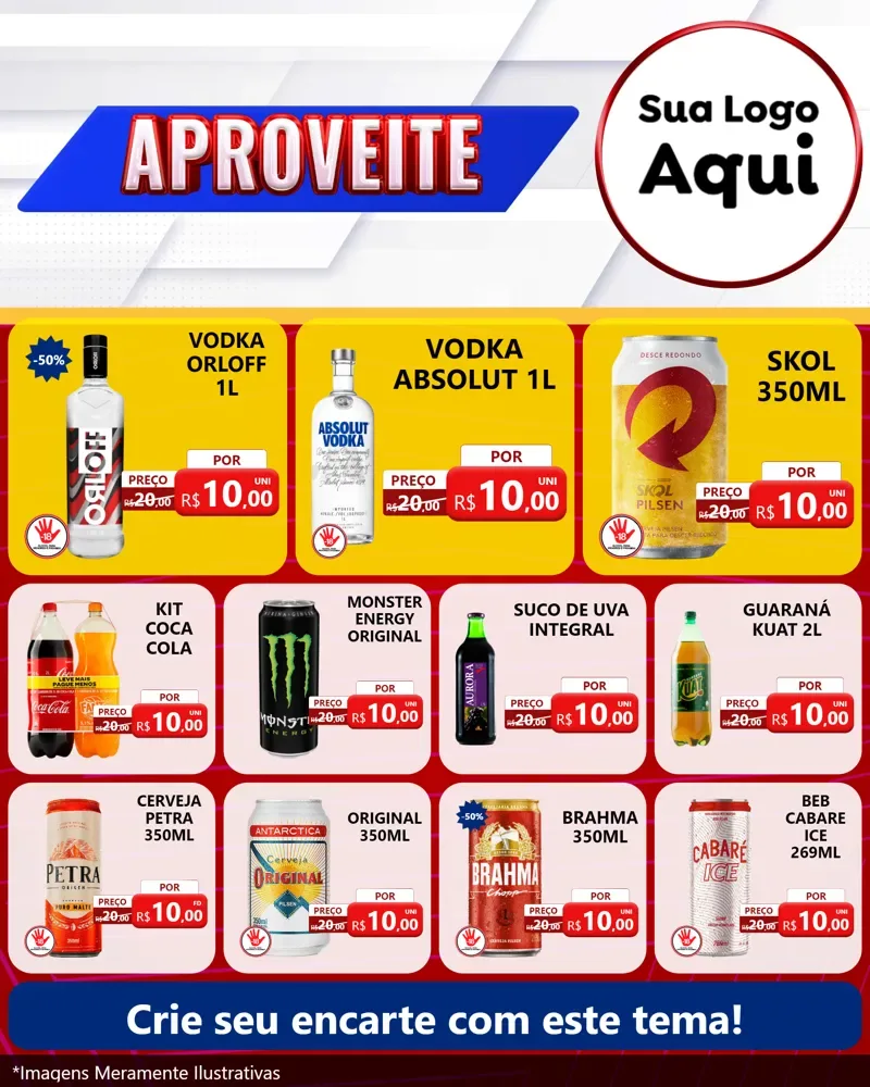 Modelo de Rede Social para Feed Instagram com o tema Aproveite para Distribuidora de bebidas