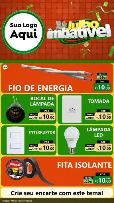 Modelo de TV para TV Vertical com o tema Julho Imbatível para Materiais Elétricos