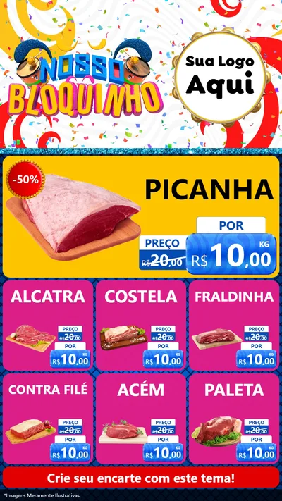 Modelo de Rede Social para Stories com o tema Nosso Bloquinho para Açougue