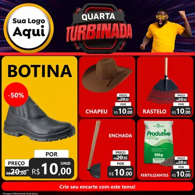 Modelo de Rede Social para Feed Facebook com o tema Quarta Turbinada para Agropecuária