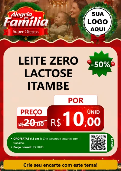 Modelo de Cartaz para Cartaz A4 Vertical com o tema Alegria Em Família - Super Ofertas para Frios e Laticínios