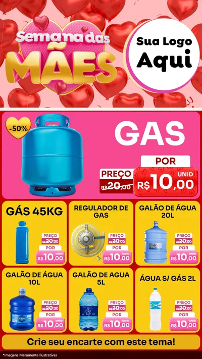 Modelo de Rede Social para Stories com o tema Semana Das Mães para Água e gás