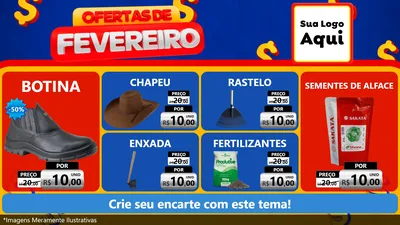 Modelo de TV para TV Horizontal com o tema Ofertas de Fevereiro para Agropecuária
