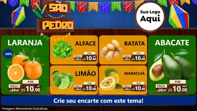 Modelo de TV para TV Horizontal com o tema São Pedro para Hortifrúti
