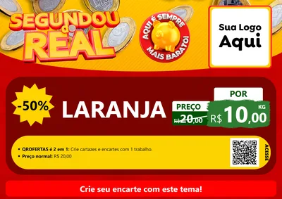 Modelo de Cartaz para Cartaz A4 Horizontal com o tema Segundou do Real para Hortifrúti