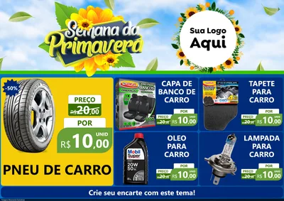 Modelo de Encarte para Encarte A4 Horizontal com o tema Semana da Primavera para Auto peças
