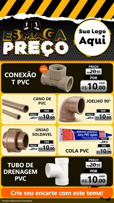 Modelo de TV para TV Vertical com o tema Esmaga Preço para Tubos e conexões
