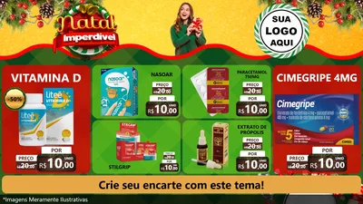 Modelo de TV para TV Horizontal com o tema Natal Imperdível para Farmácia